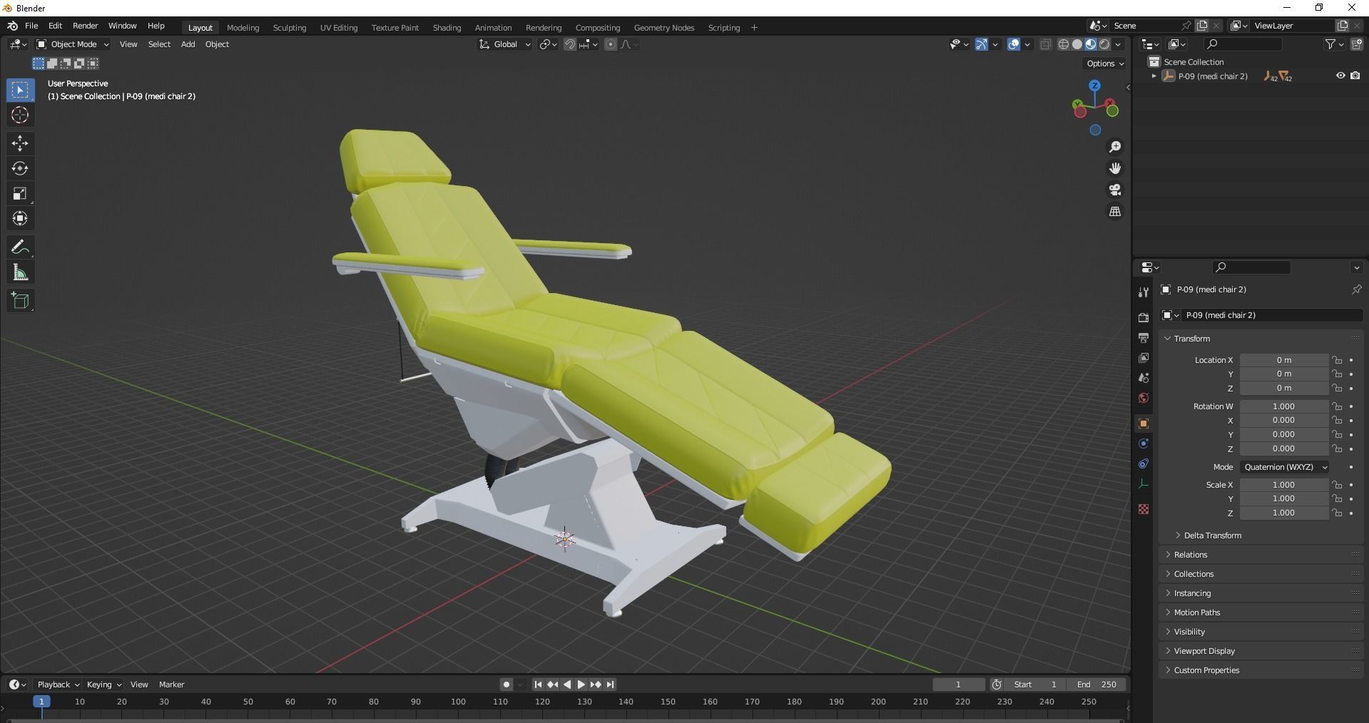 Multipurpose electric adjustable chair Low-poly 3D model_18