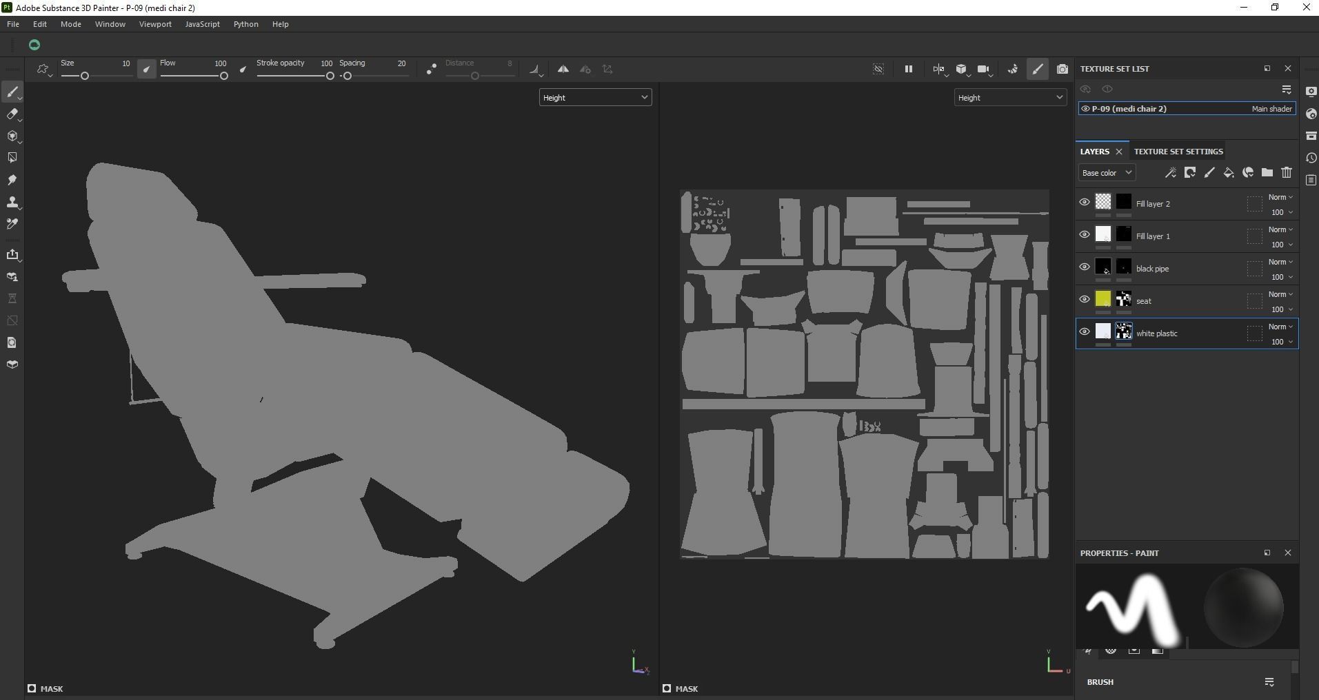 Multipurpose electric adjustable chair Low-poly 3D model_23
