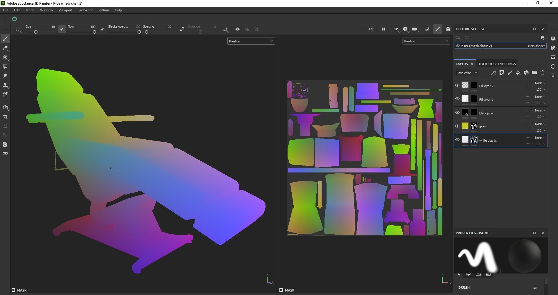 Multipurpose electric adjustable chair Low-poly 3D model_26