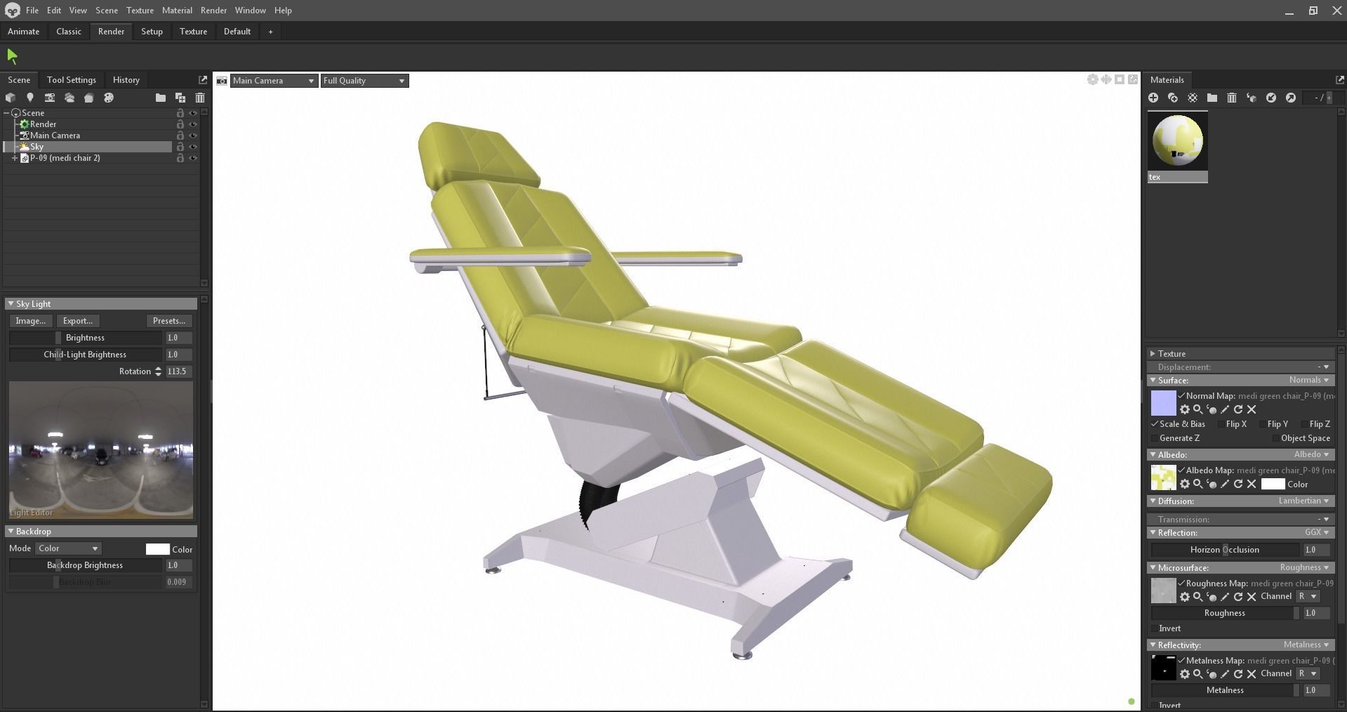 Multipurpose electric adjustable chair Low-poly 3D model_17
