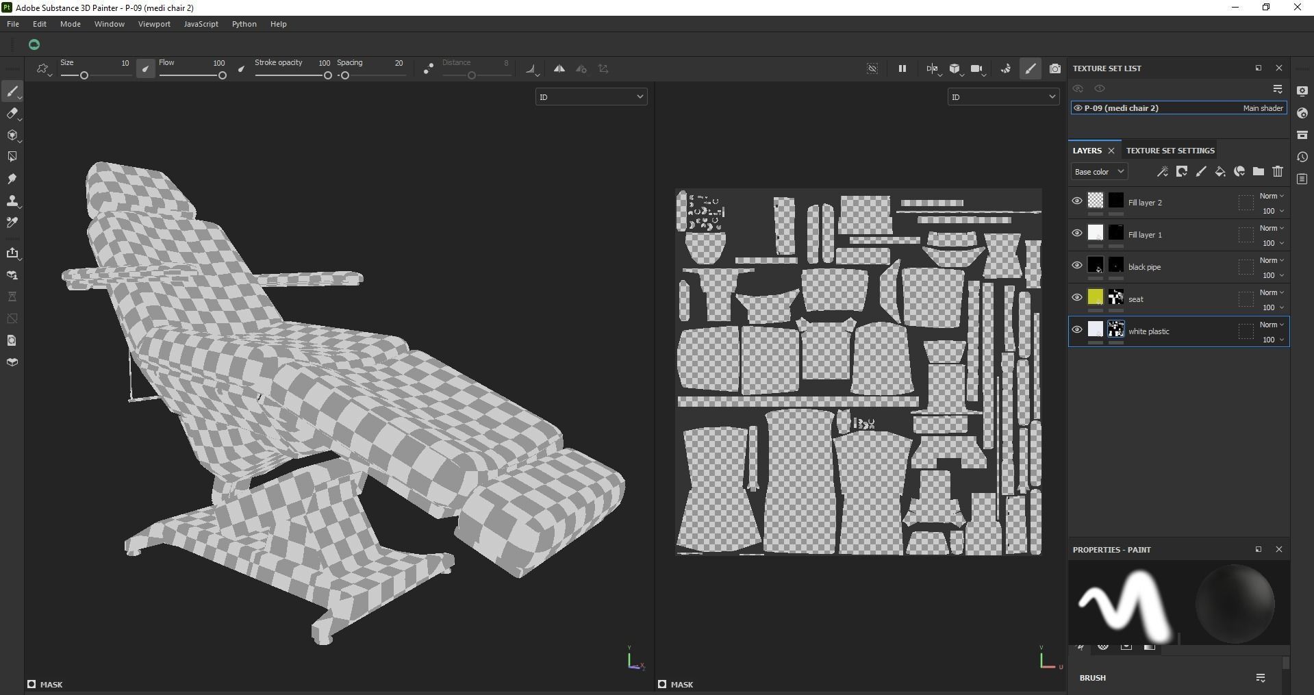 Multipurpose electric adjustable chair Low-poly 3D model_24