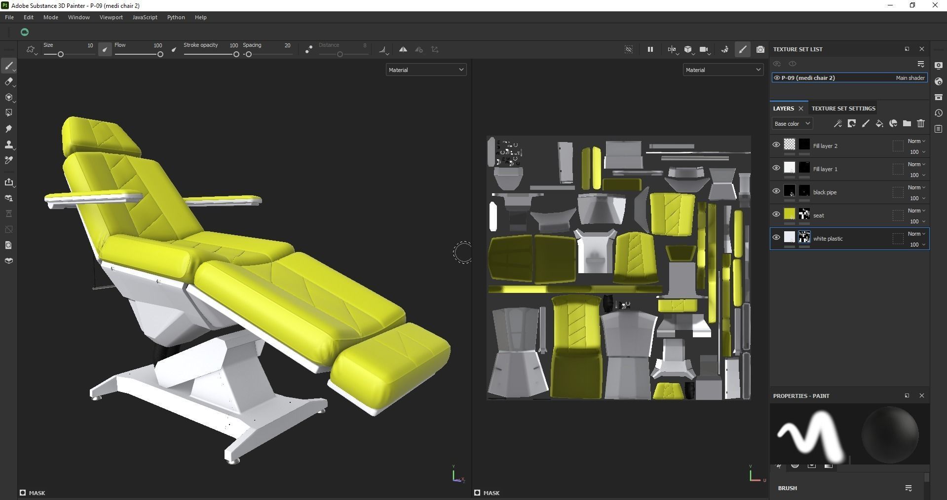 Multipurpose electric adjustable chair Low-poly 3D model_20