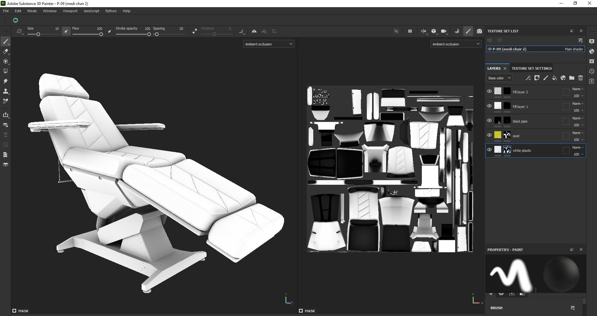 Multipurpose electric adjustable chair Low-poly 3D model_22