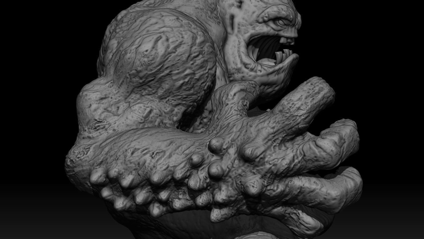 3D PRINTABLE CLAYFACE STATUE BATMAN 3D print model_7