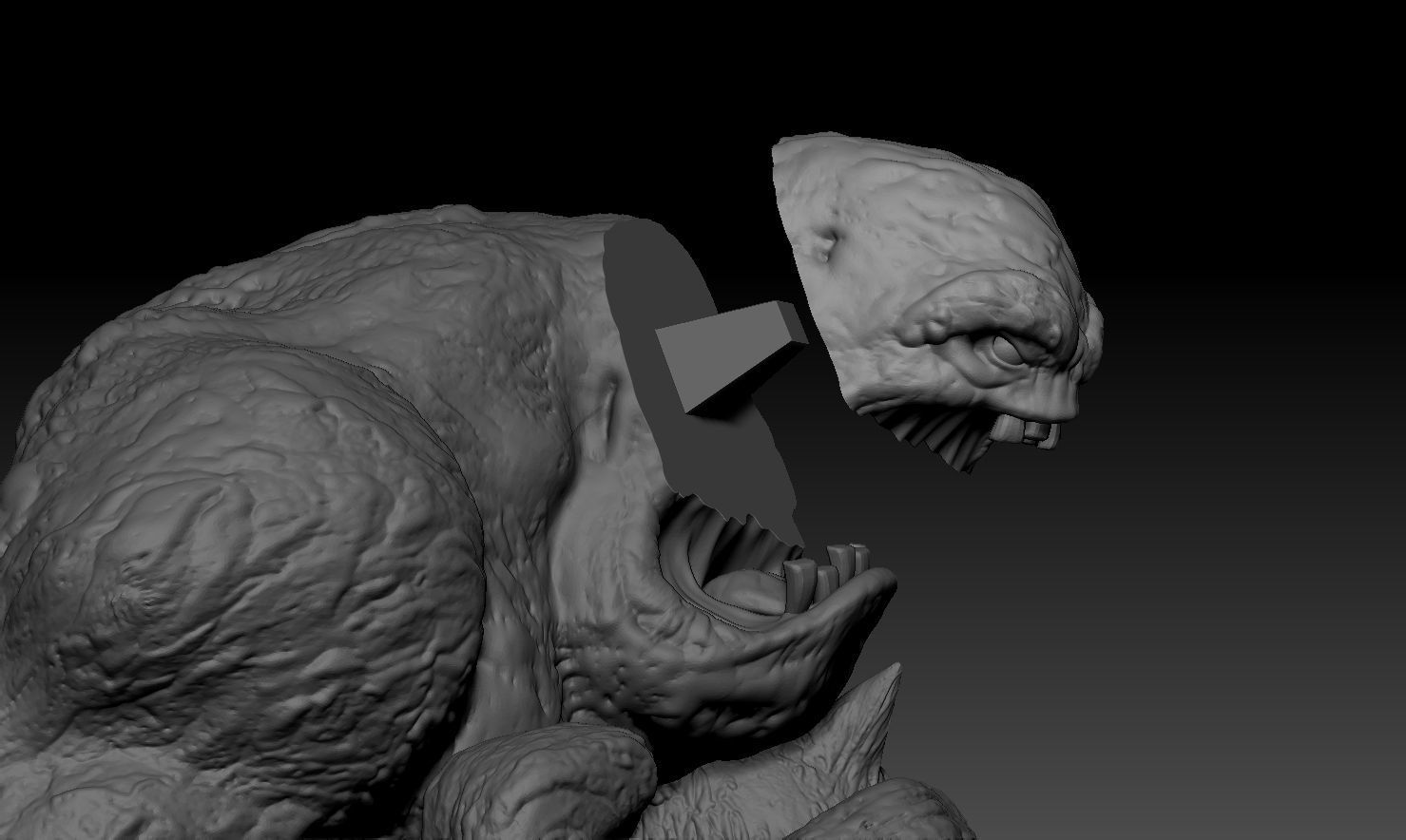3D PRINTABLE CLAYFACE STATUE BATMAN 3D print model_9