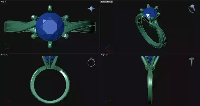 Peg Head Split Engagement Ring 