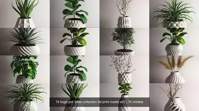 74 huge pot  vase collection 3d print model a01 