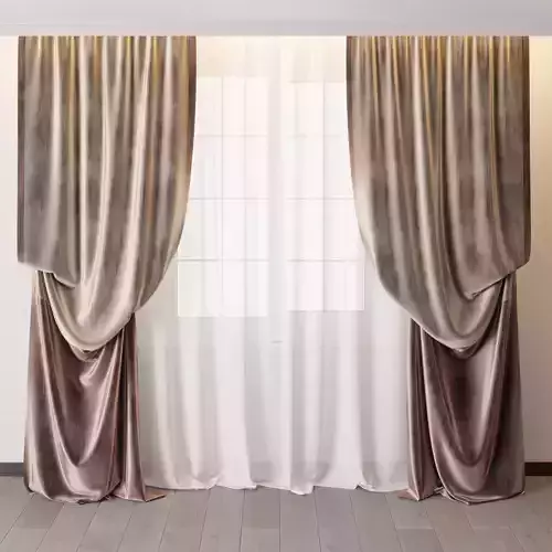 Classic curtains 05 Low-poly 3D model