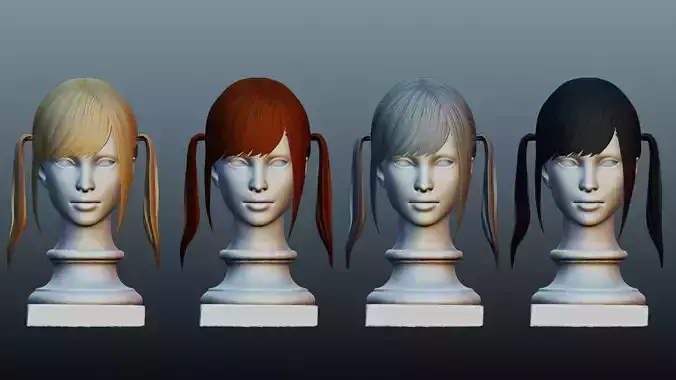 Female hair 4 color