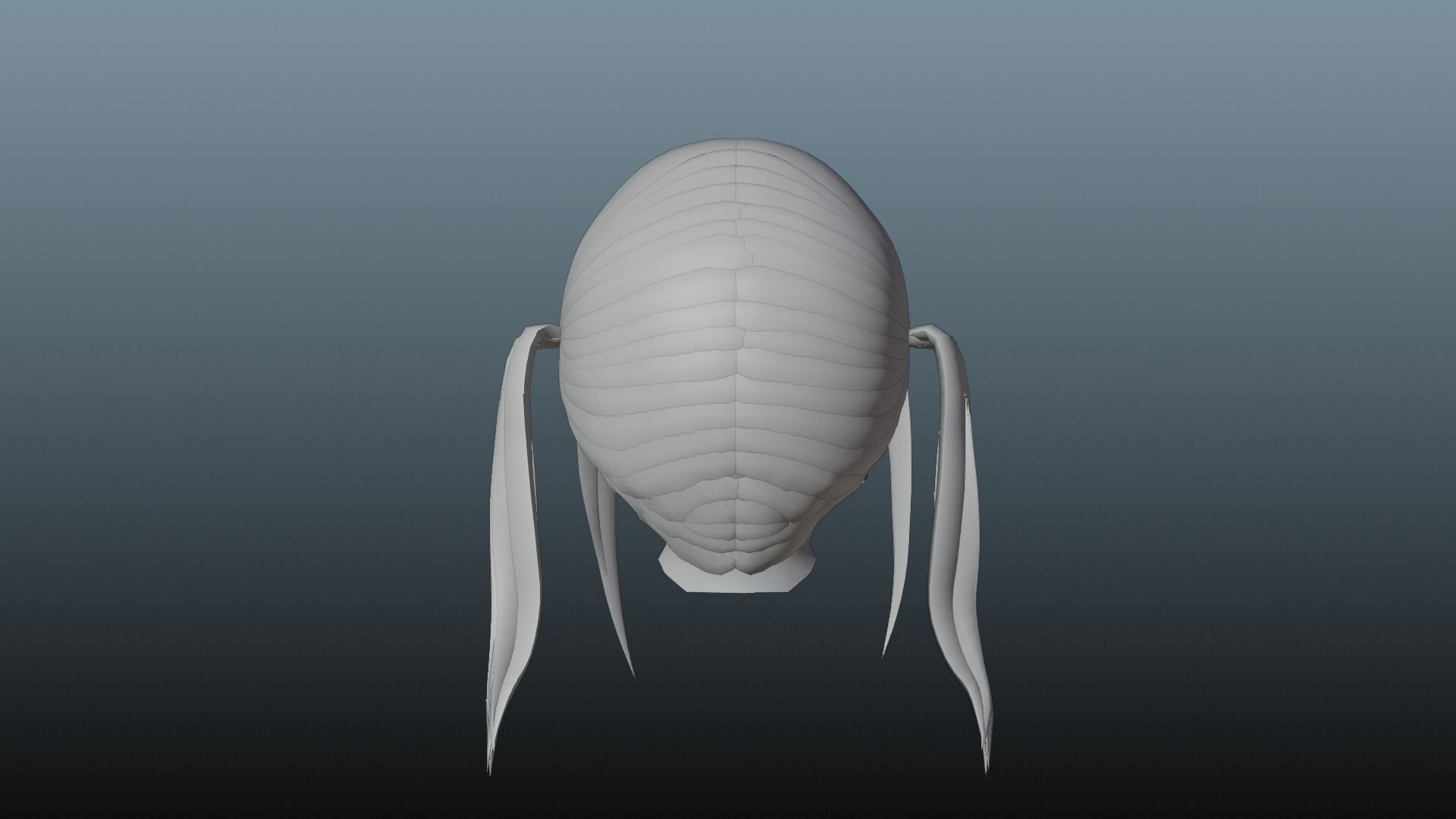 Female hair 4 color Low-poly 3D model_24