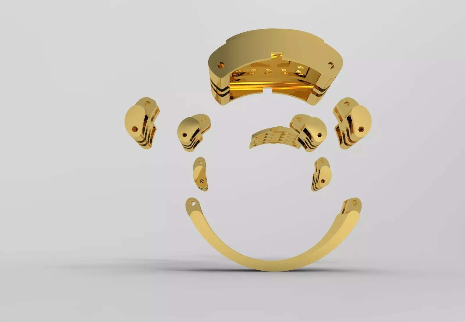 Two-tone gold man stl rolex ring  diamond design model ror0018 3D print model_26