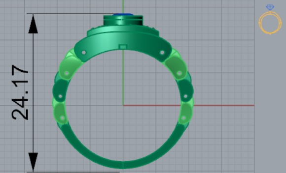 Two-tone gold man stl rolex ring  diamond design model ror0018 3D print model_8