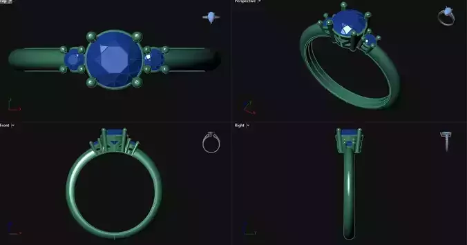 Engagement Ring with accent stones