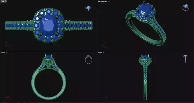 Cushion Halo Engagement Ring 