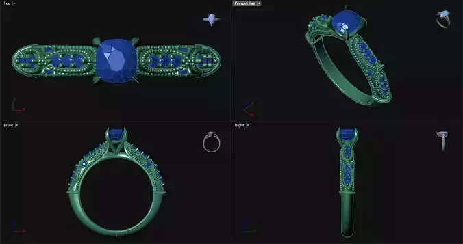 Cushion Engagement Ring with sidestones