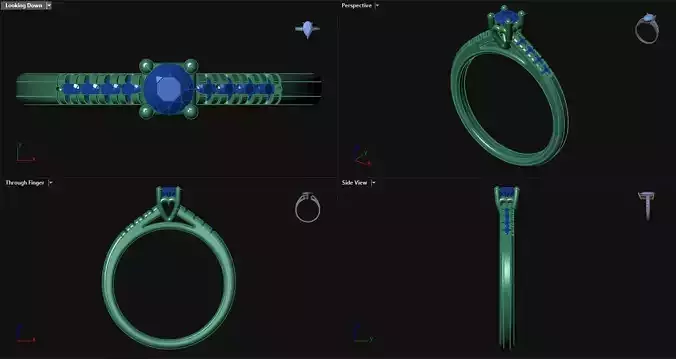 Heart Bridge Engagement Ring with sidestones 
