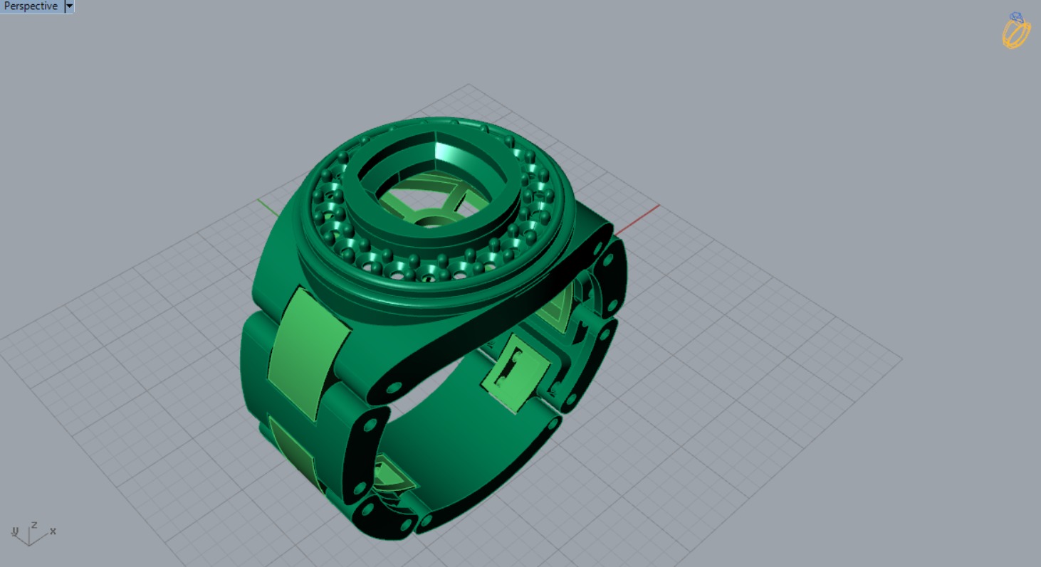 Luxury man Rolex design diamond ring model ror0002 3D print model_13