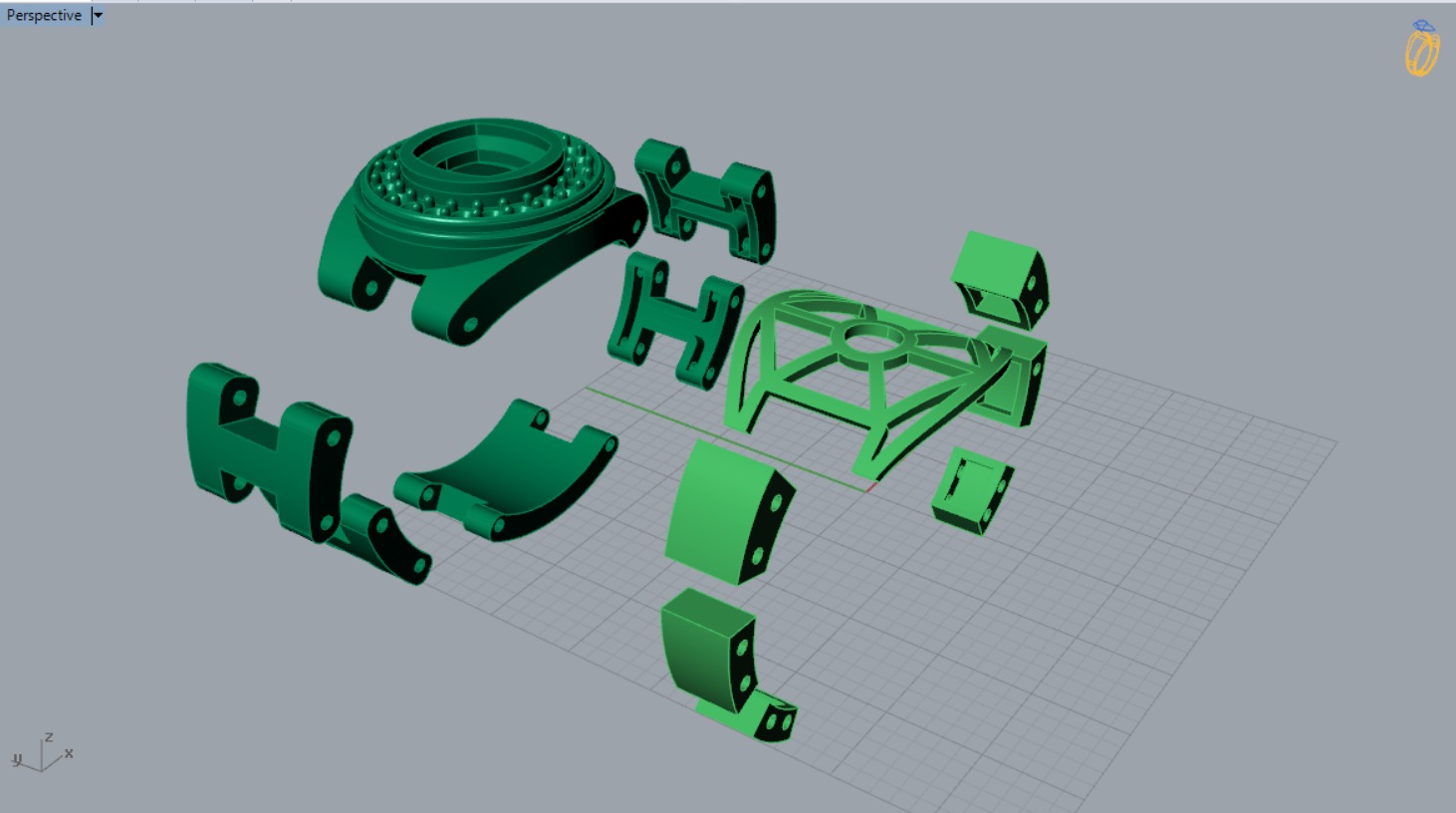 Luxury man Rolex design diamond ring model ror0002 3D print model_15