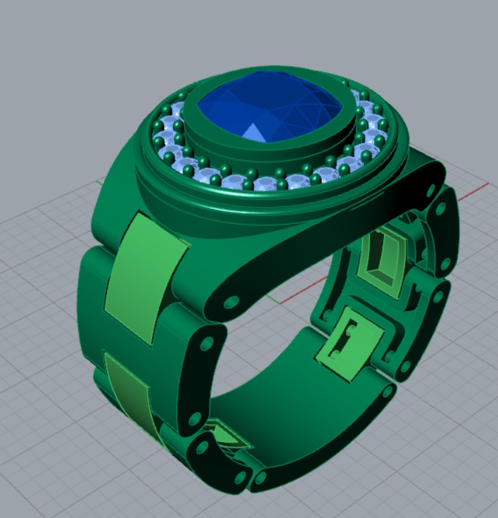 Luxury man Rolex design diamond ring model ror0002 3D print model_9