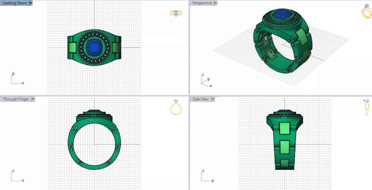 Luxury man Rolex design diamond ring model ror0002 3D print model_21