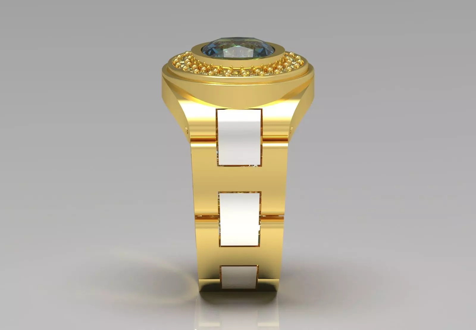 Luxury man Rolex design diamond ring model ror0002 3D print model_18