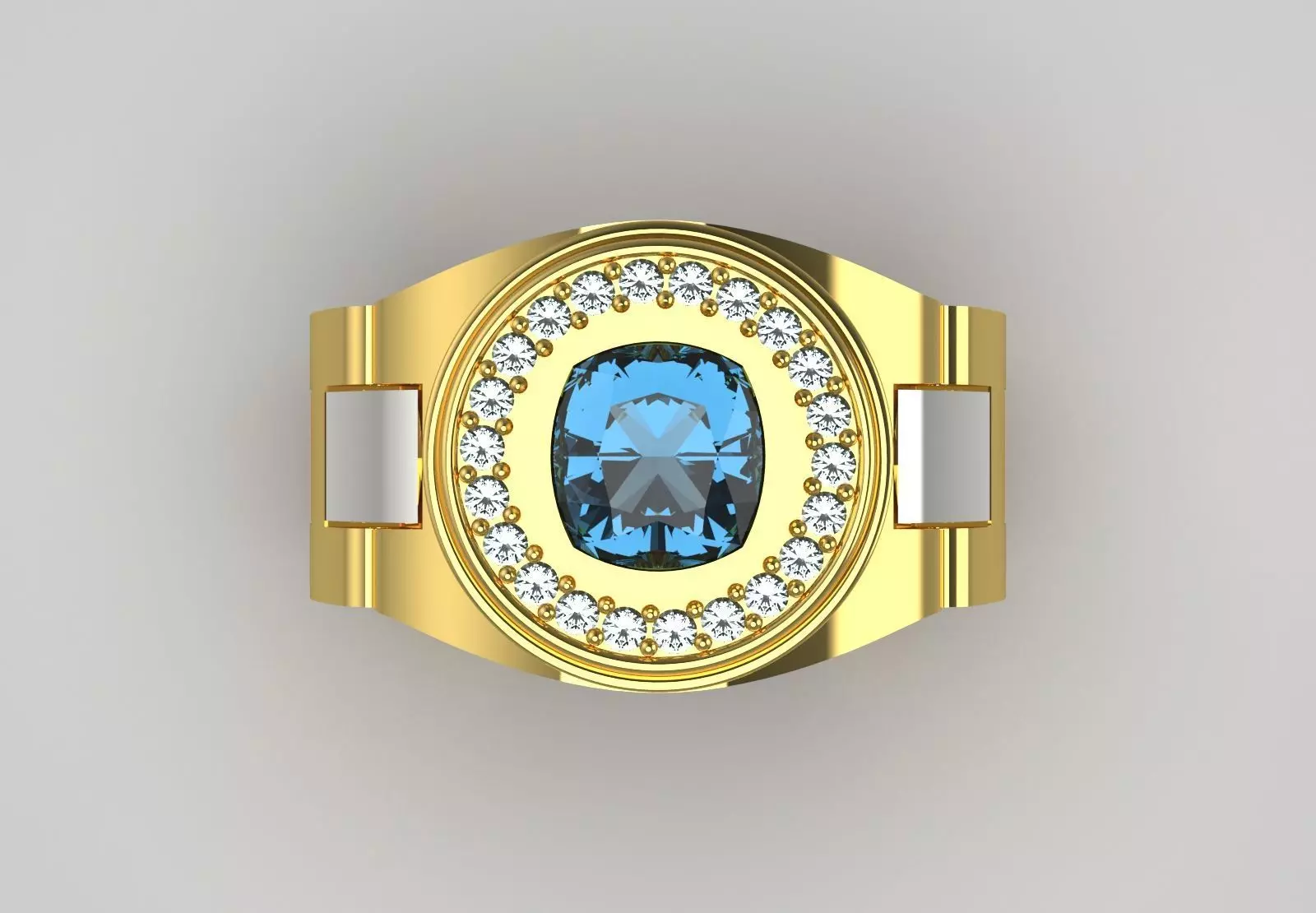 Luxury man Rolex design diamond ring model ror0002 3D print model_24