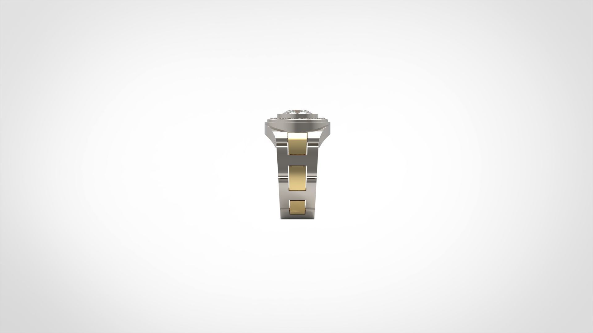 Luxury man Rolex design diamond ring model ror0002 3D print model_1