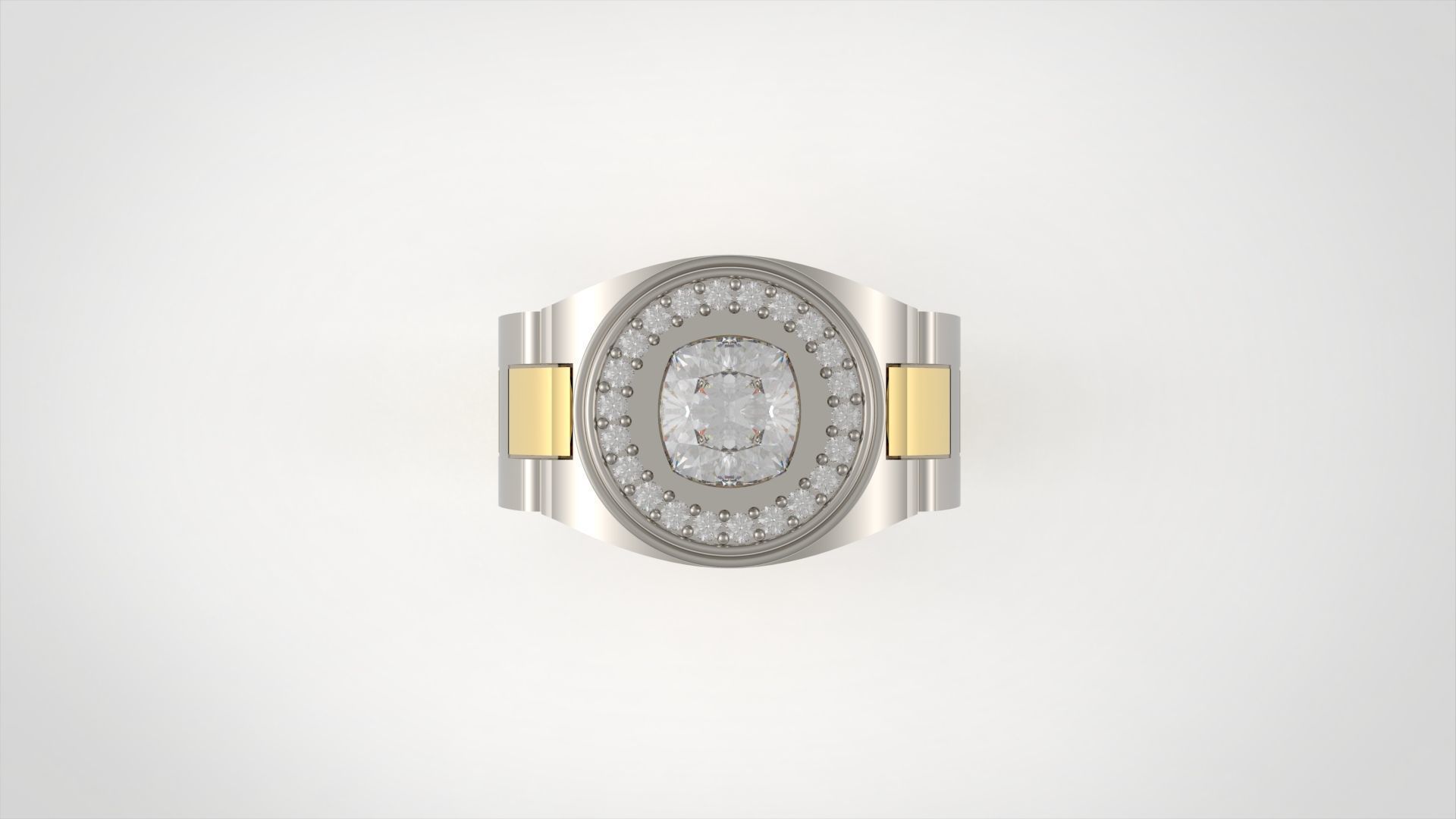 Luxury man Rolex design diamond ring model ror0002 3D print model_3