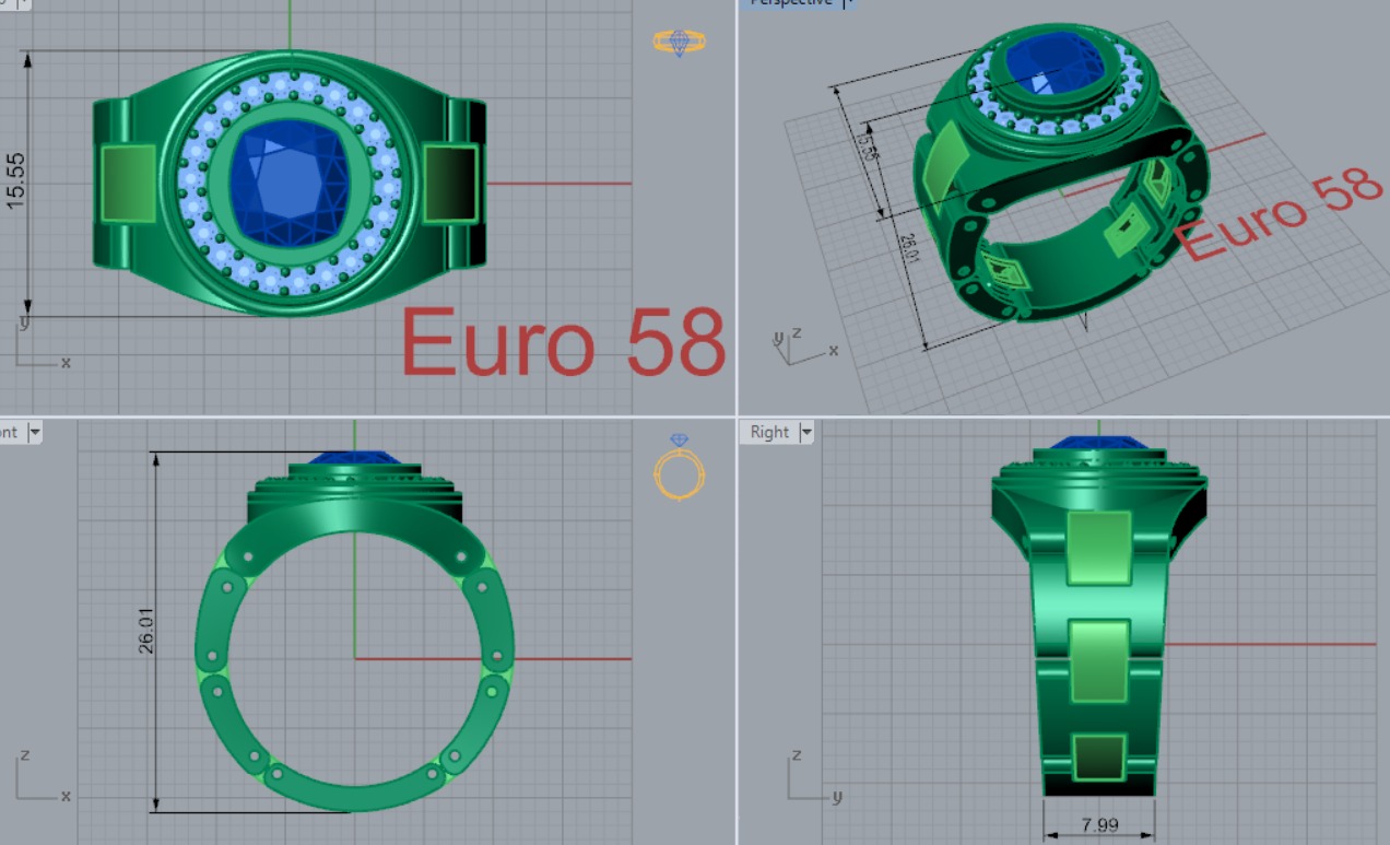 Luxury man Rolex design diamond ring model ror0002 3D print model_8