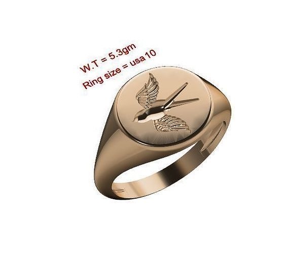 Sparrow Signet Ring 3D print model