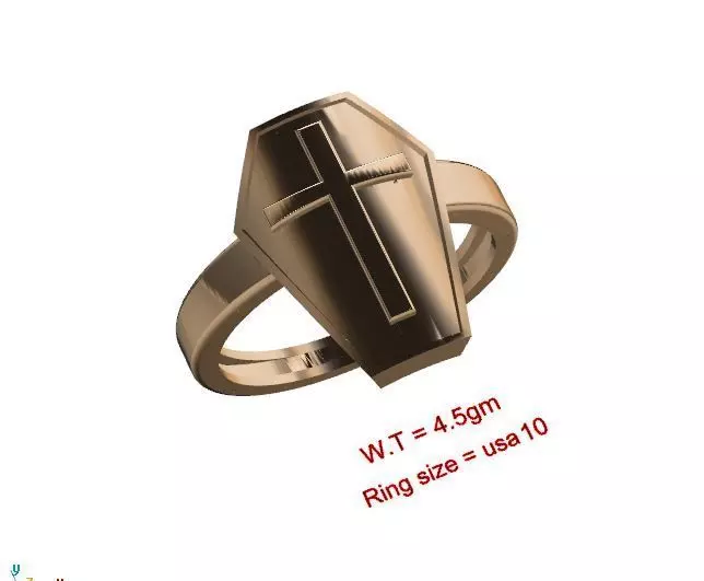 Cross Shield Ring 3D print model_0