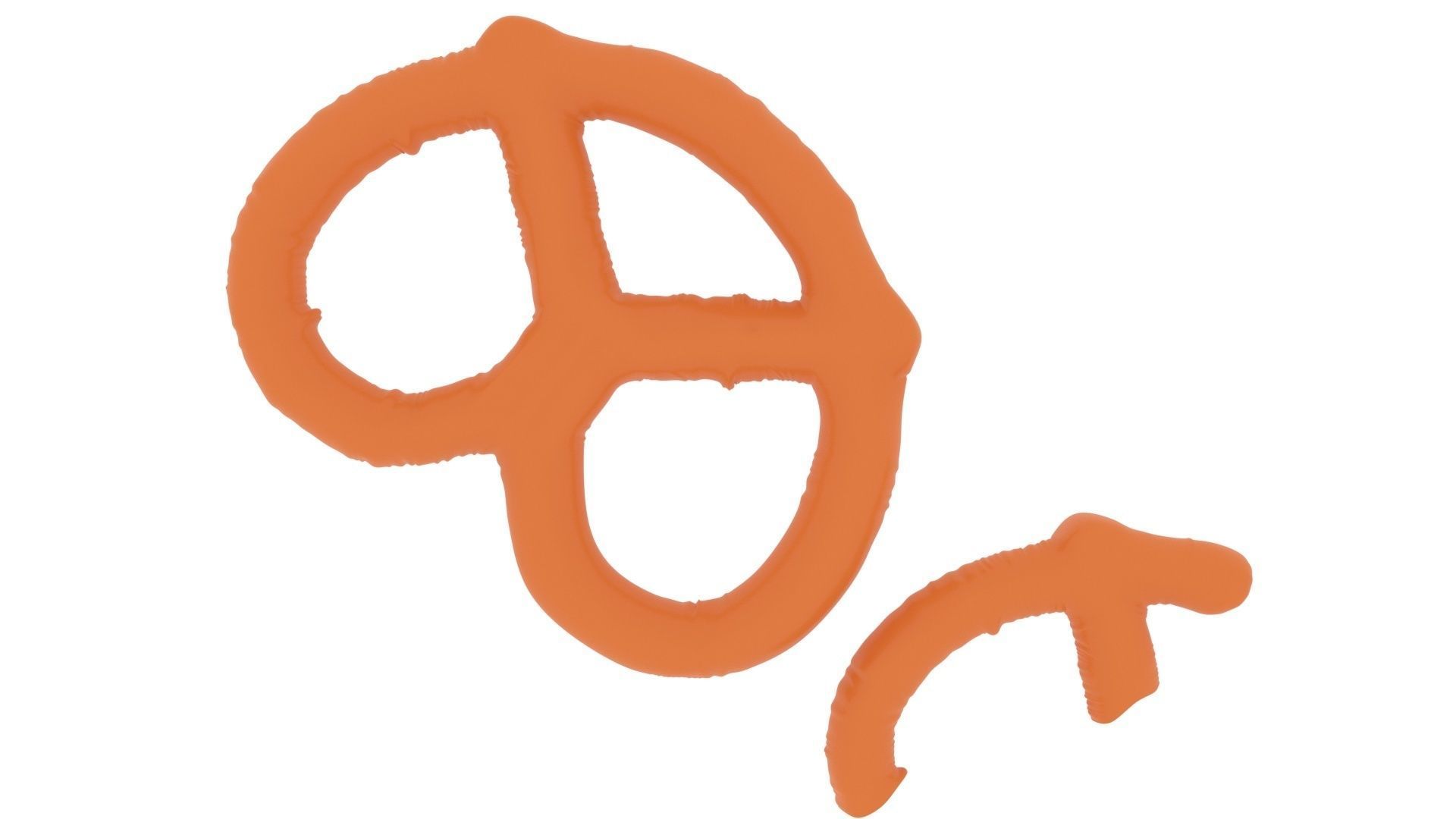 Orange Yogurt Covered Mini Pretzel Crackers 3D model_4