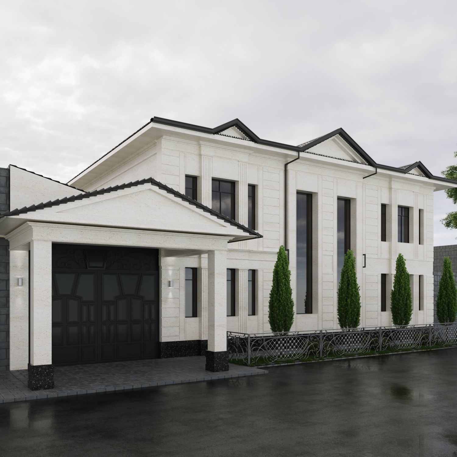 Classical Exterior Project Low-poly 3D model_7