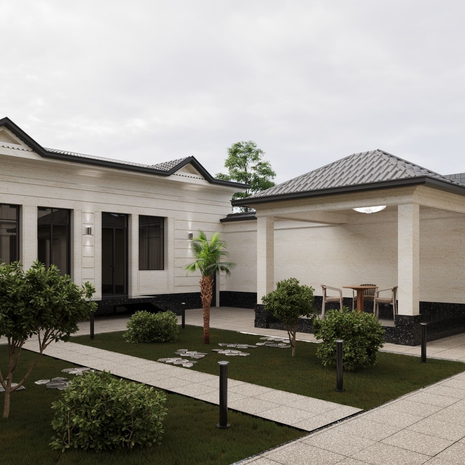 Classical Exterior Project Low-poly 3D model_5