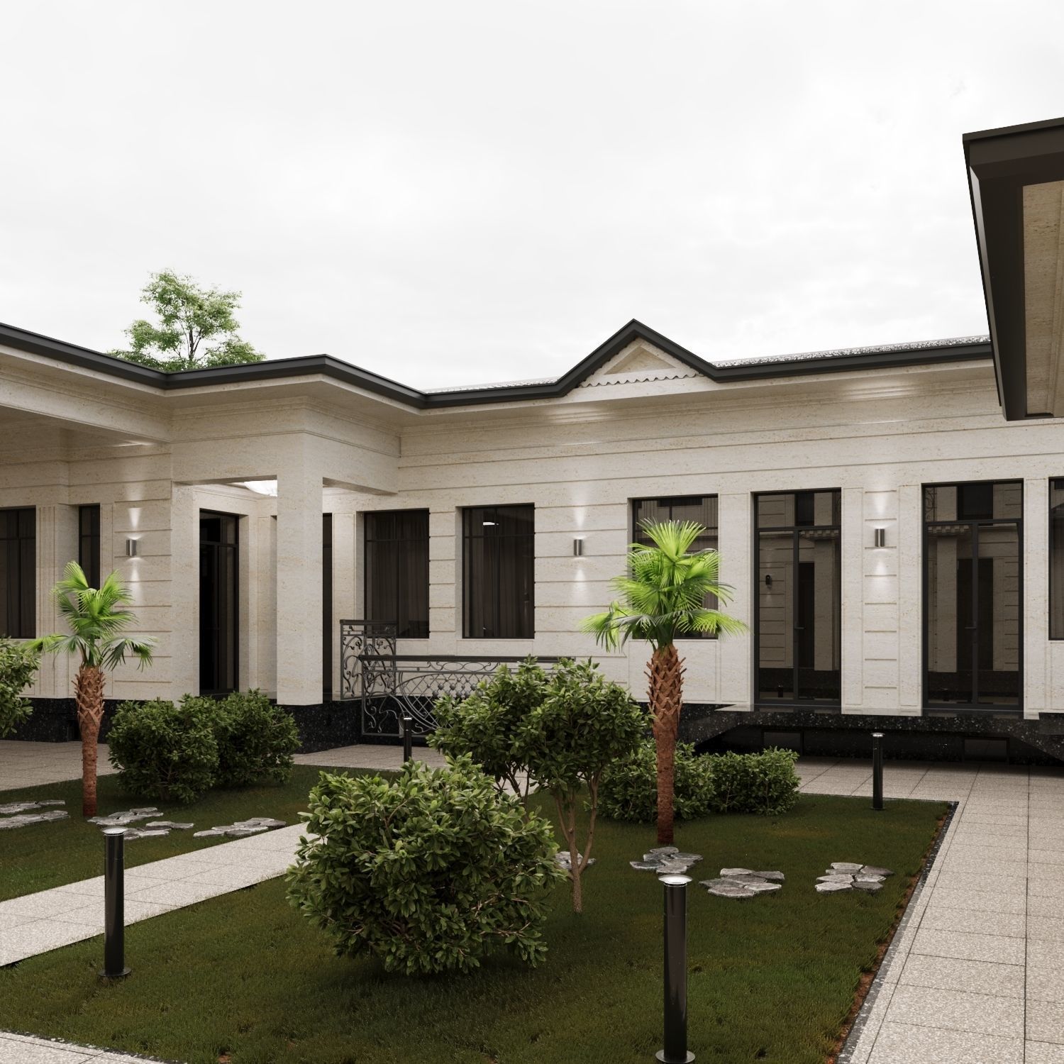 Classical Exterior Project Low-poly 3D model_4