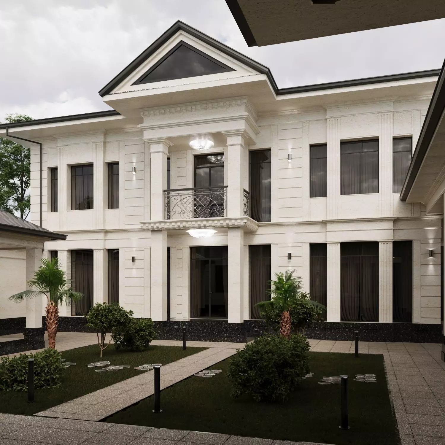 Classical Exterior Project Low-poly 3D model_0