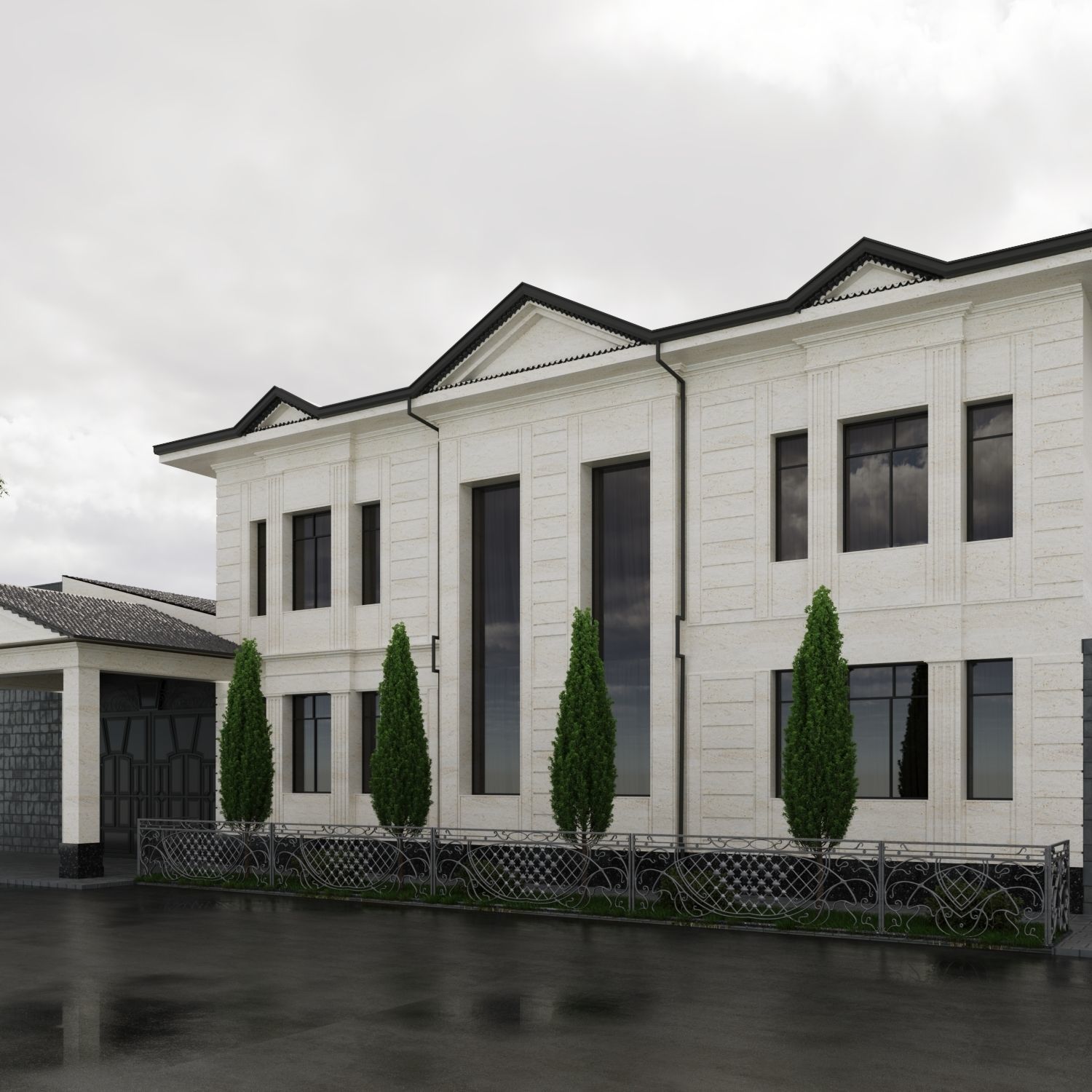 Classical Exterior Project Low-poly 3D model_6
