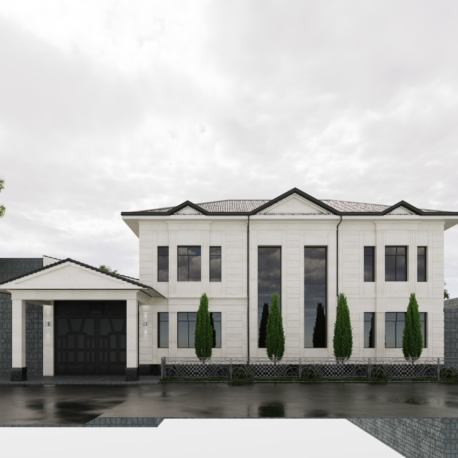 Classical Exterior Project Low-poly 3D model_3