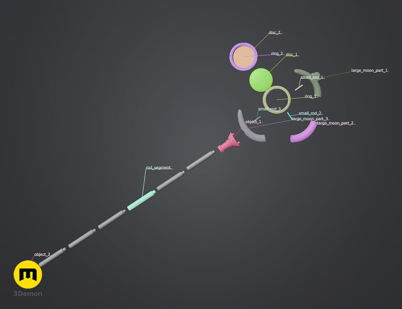 Frieren staff Beyond Journey End 3D print model_3