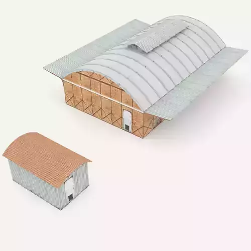 Industrial railway buildings 3D model