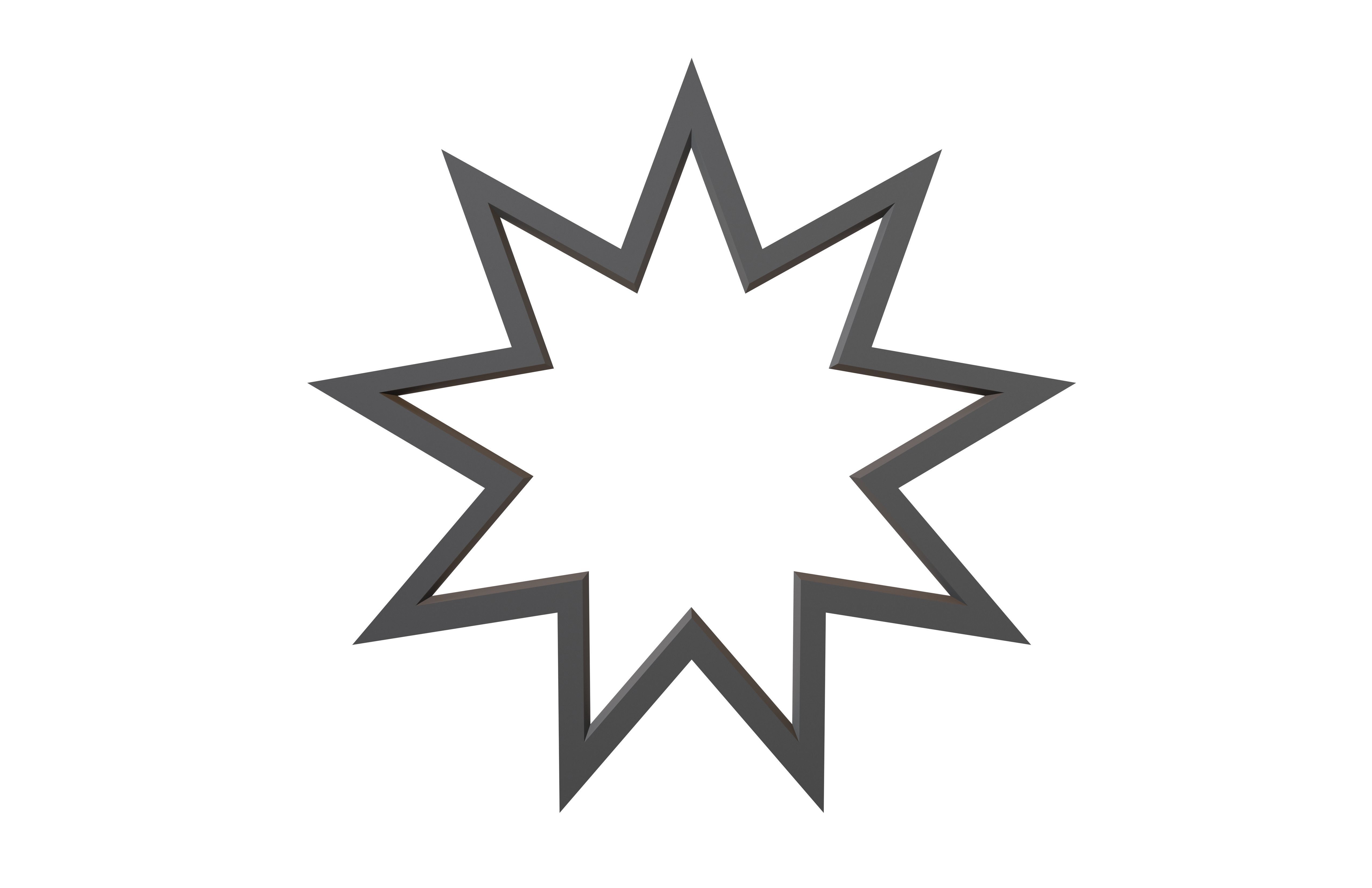 Bahai Symbol v1 001 Low-poly 3D model_2