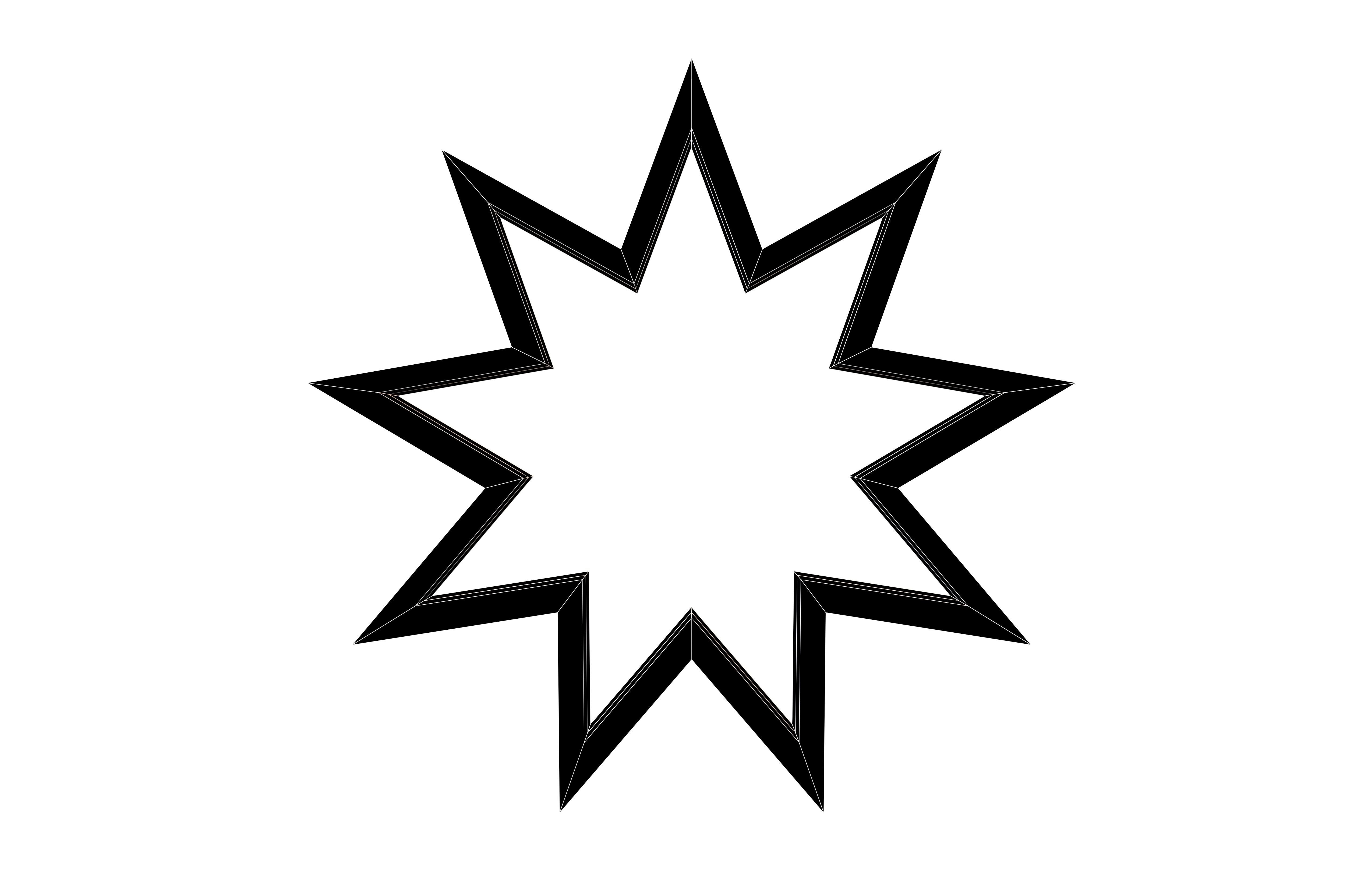 Bahai Symbol v1 001 Low-poly 3D model_6