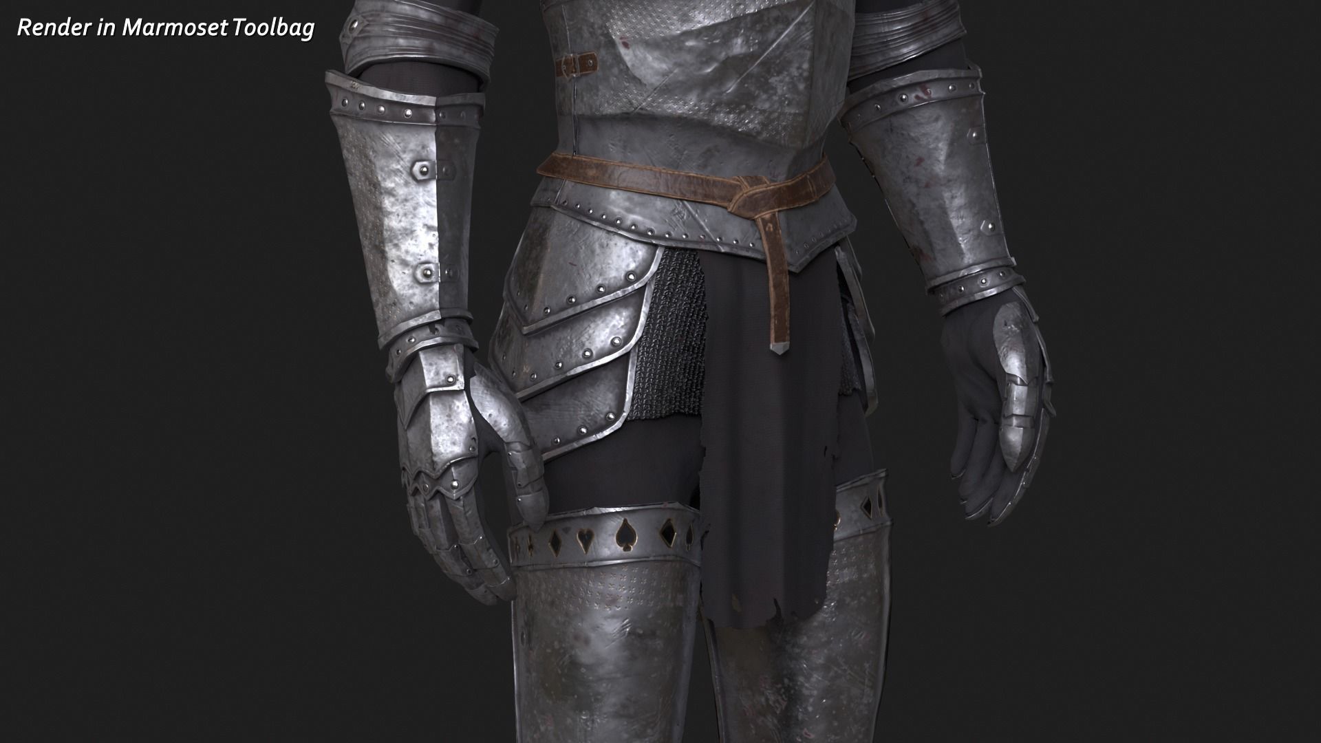 Knight Thin Low-poly 3D model_5