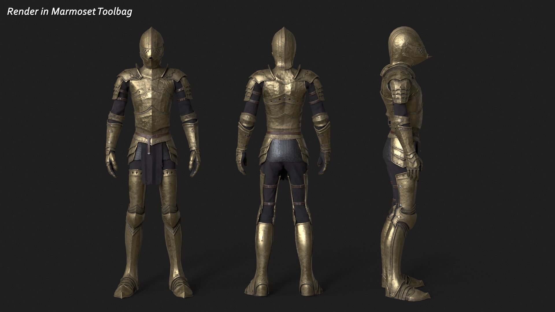Knight Thin Low-poly 3D model_8