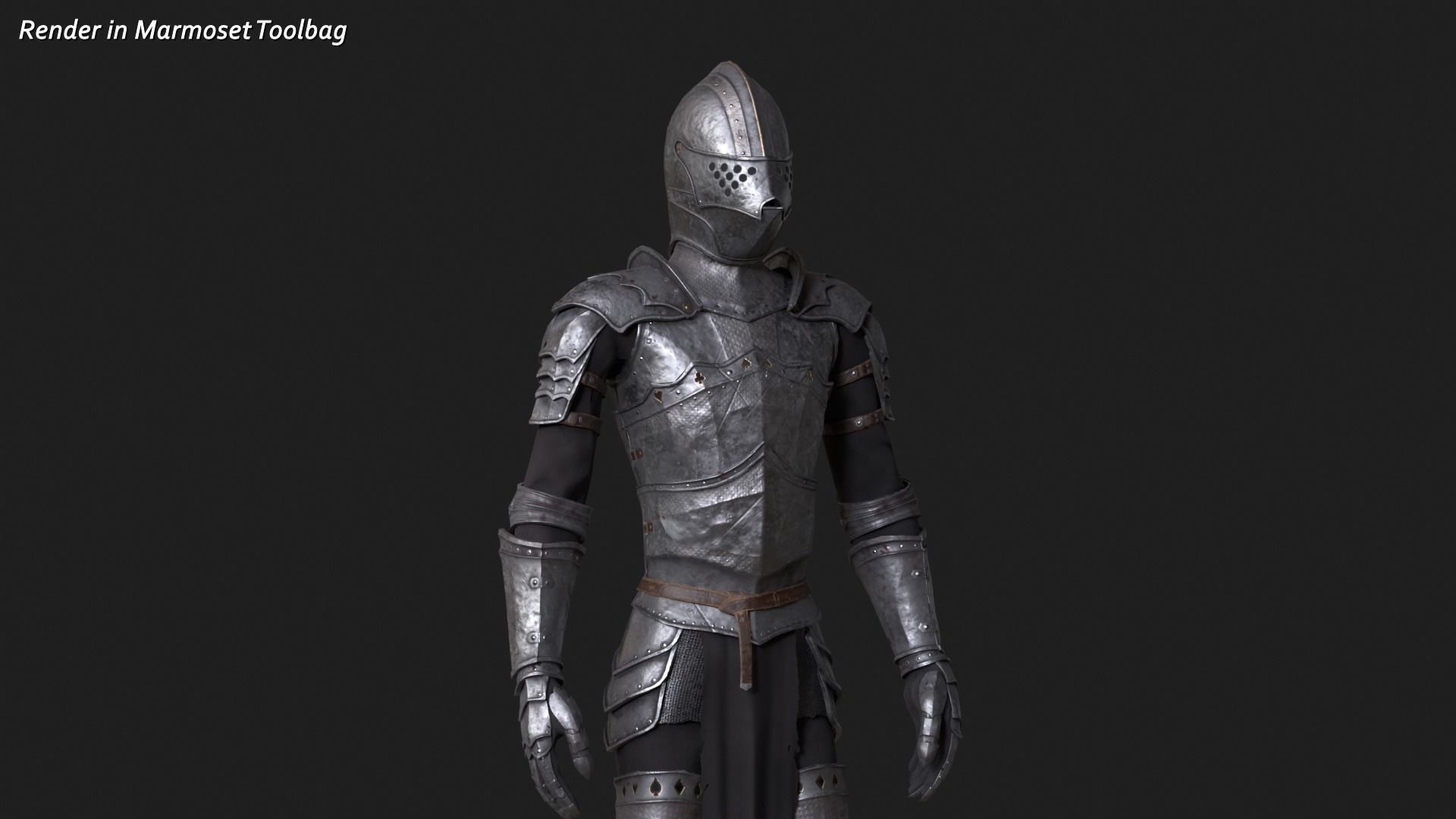 Knight Thin Low-poly 3D model_4