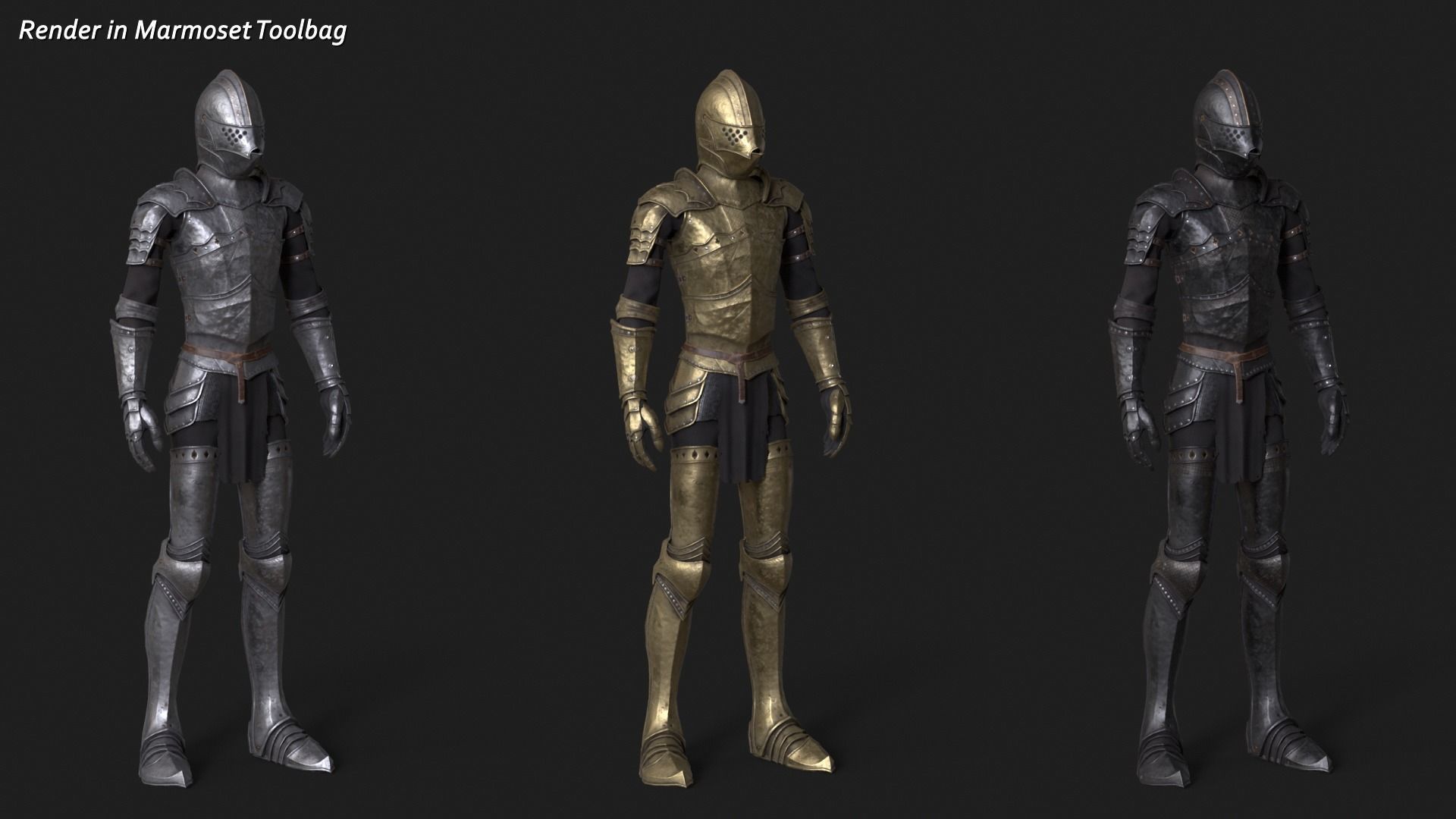 Knight Thin Low-poly 3D model_2
