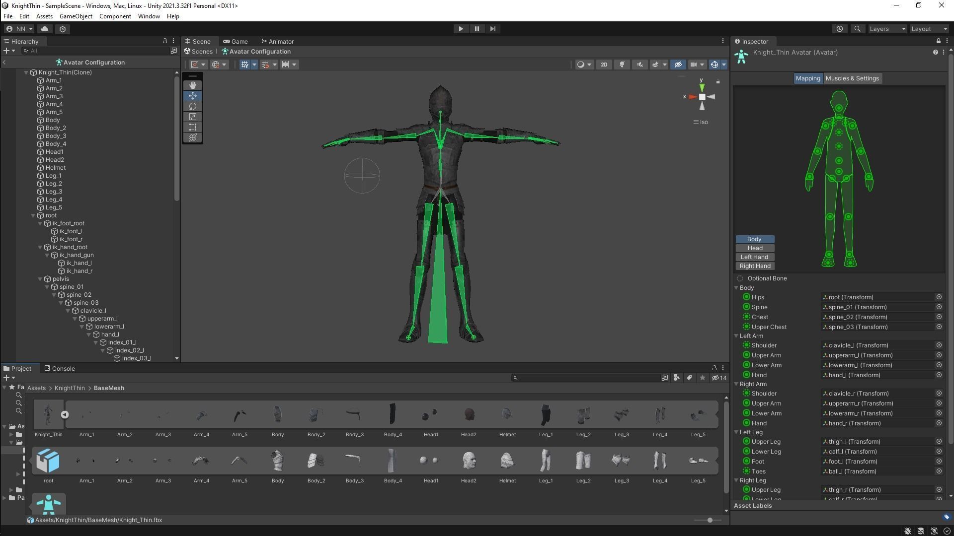 Knight Thin Low-poly 3D model_13