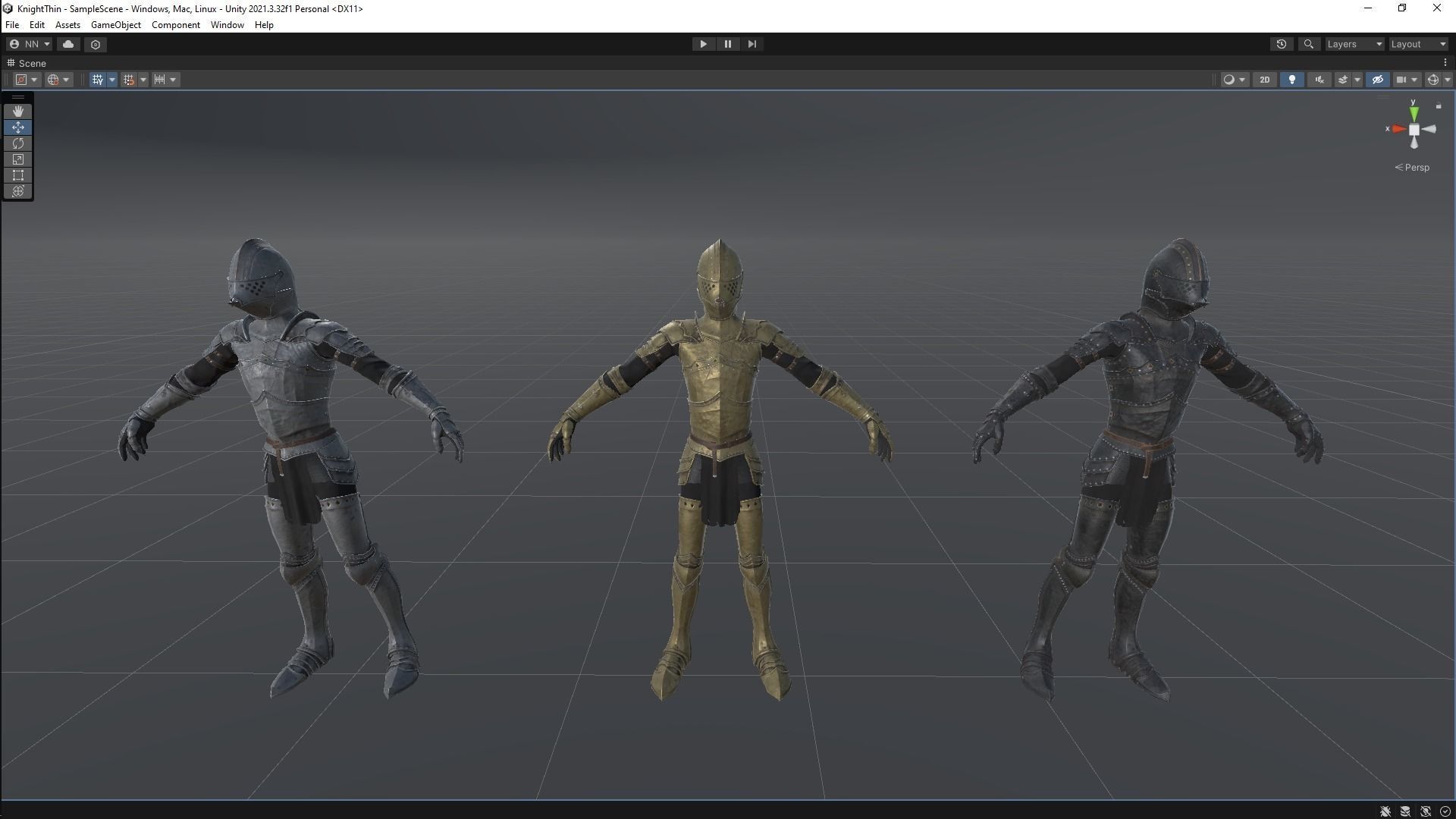 Knight Thin Low-poly 3D model_14