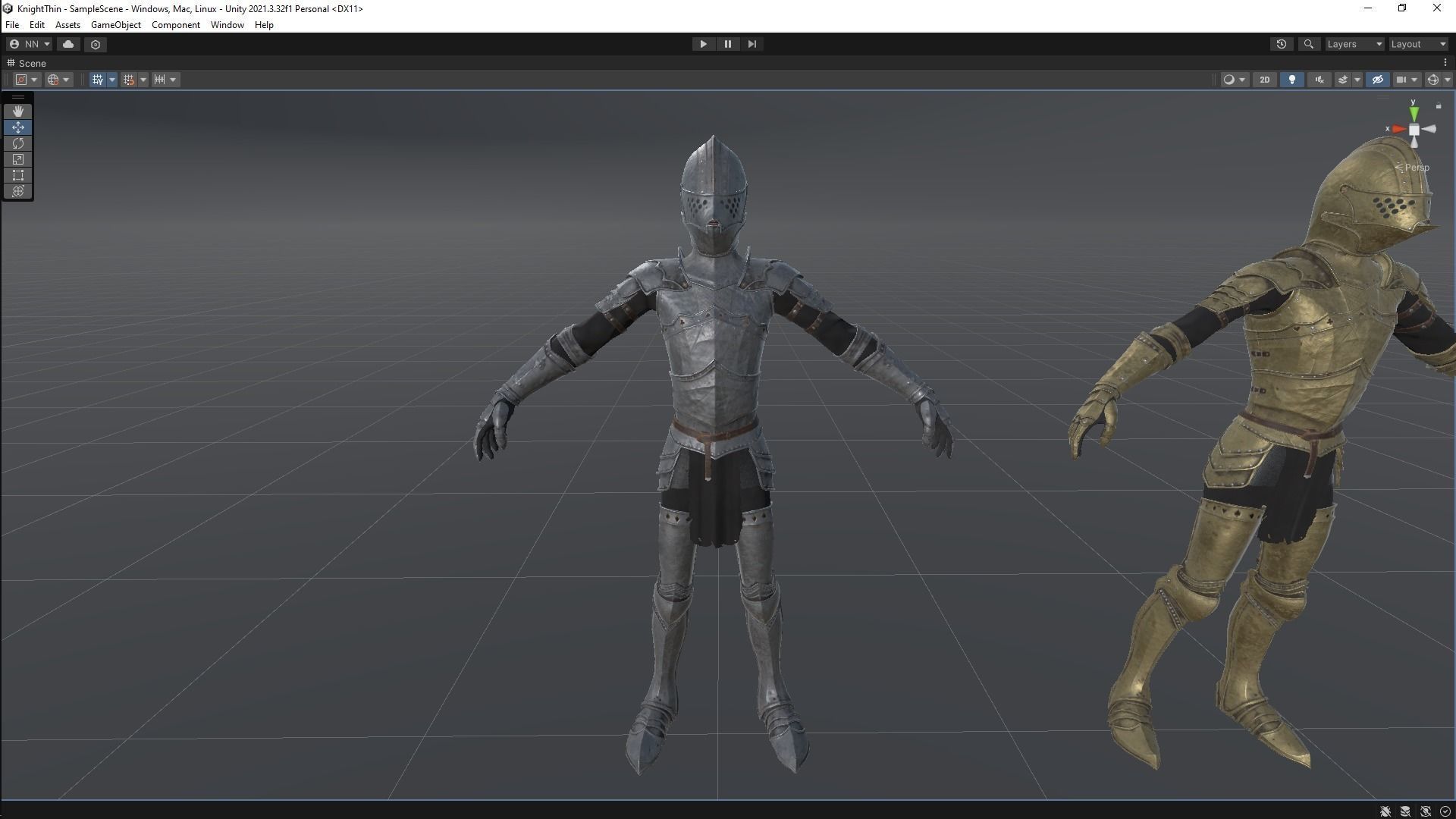 Knight Thin Low-poly 3D model_15