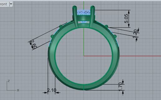Round Diamond Basket Setting Ring 2728 3D print model_5